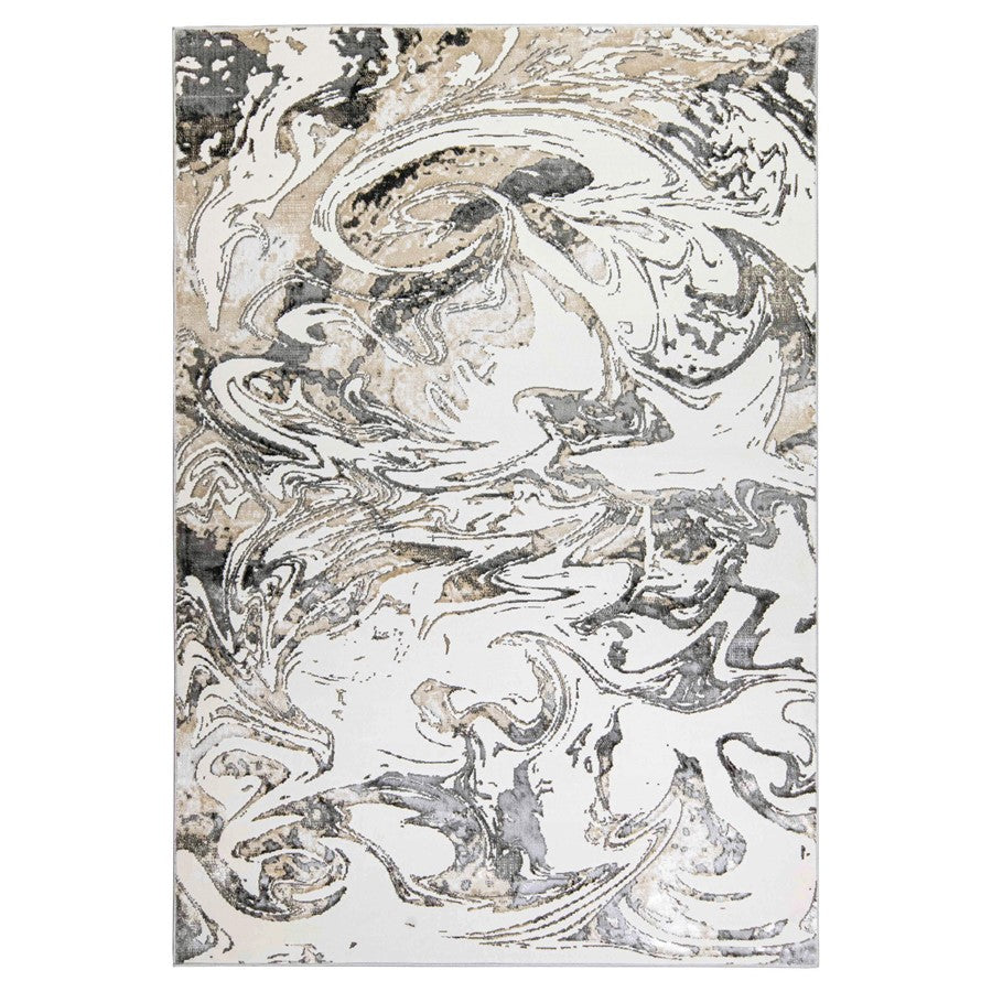 Lavin Rugs T2032 Fatima 2' x 3' Marbled Rug, Grey Cream/Mineral - T2032-0203