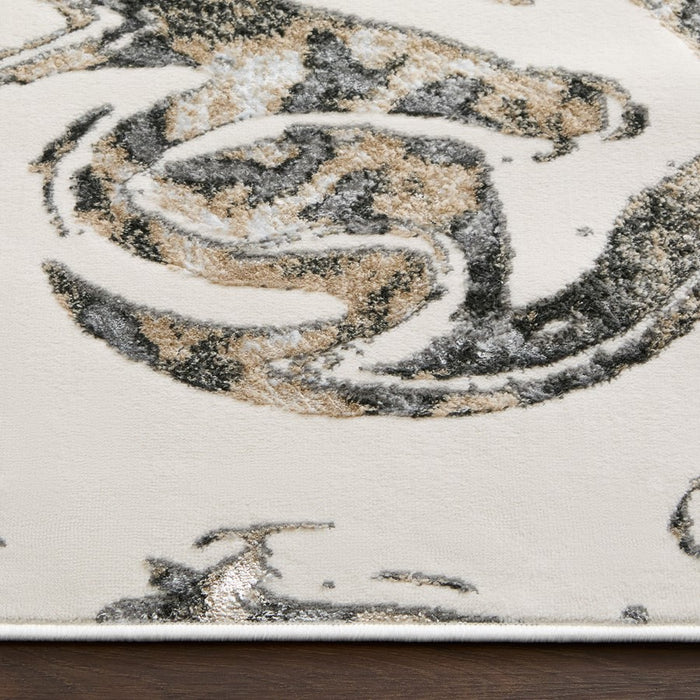 Lavin Rugs T2032 Fatima 2' x 3' Marbled Rug, Grey Cream/Mineral