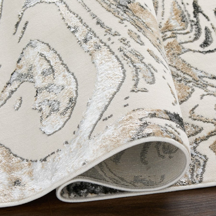 Lavin Rugs T2032 Fatima 2' x 3' Marbled Rug, Grey Cream/Mineral