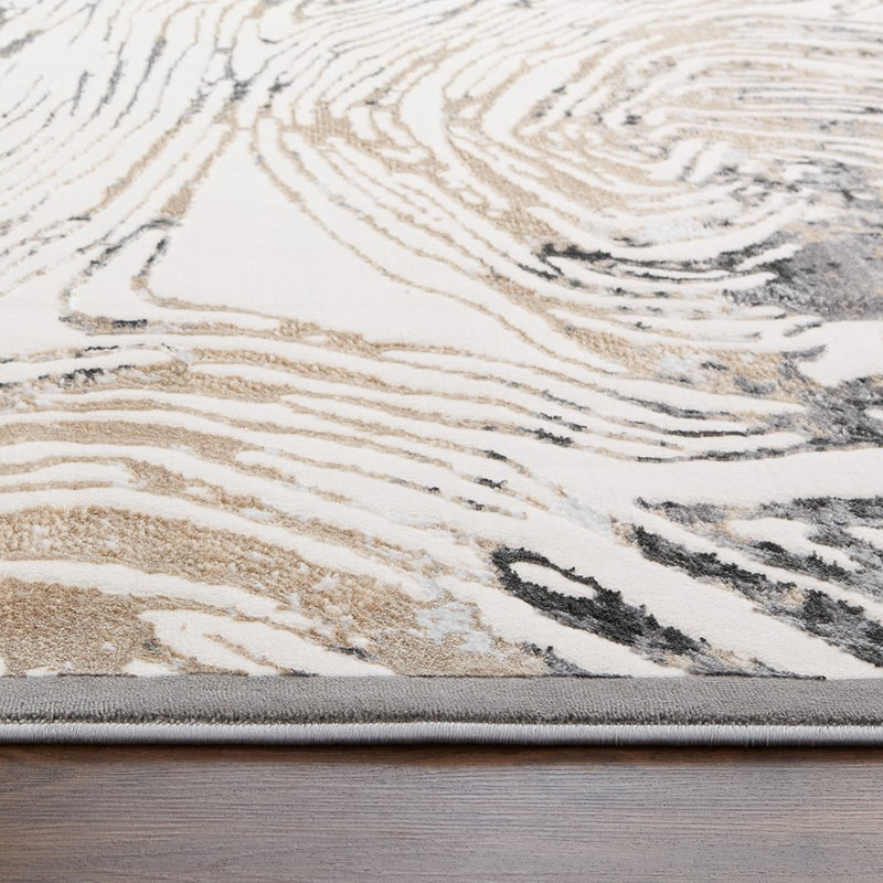 Lavin Rugs T2033 Fatima 2' x 3' Linear Swirl Rug, Cream/Mineral