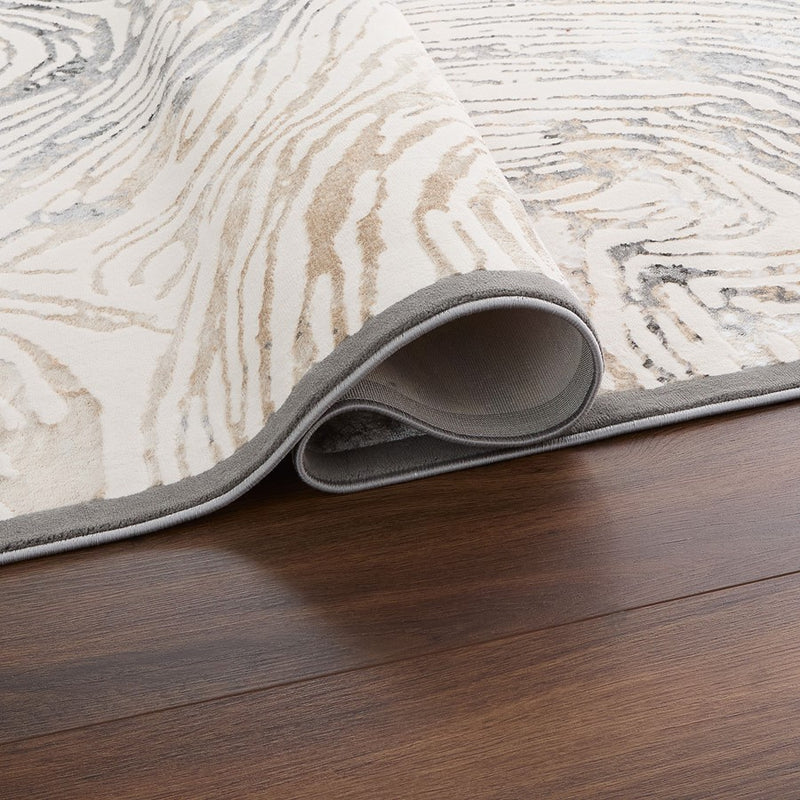 Lavin Rugs T2033 Fatima 2' x 3' Linear Swirl Rug, Cream/Mineral