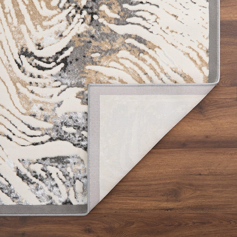 Lavin Rugs T2033 Fatima 2' x 3' Linear Swirl Rug, Cream/Mineral