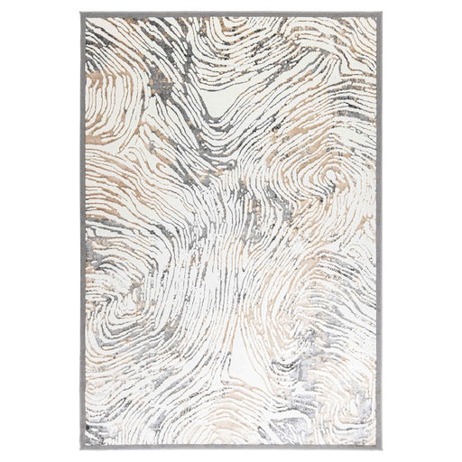Lavin Rugs T2033 Fatima 6'7" x 9'6" Linear Swirl Rug, Cream/Mineral - T2033-0609
