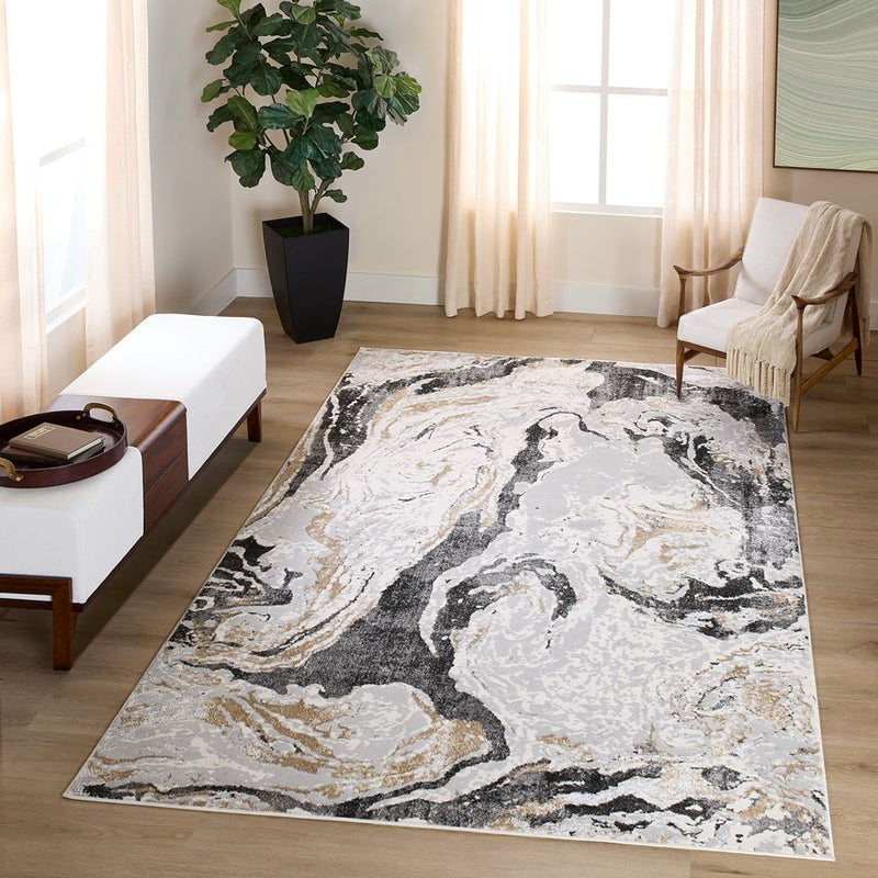 Lavin Rugs T2034 Fatima 2' x 3' Marbled Rug, Grey Cream/Mineral