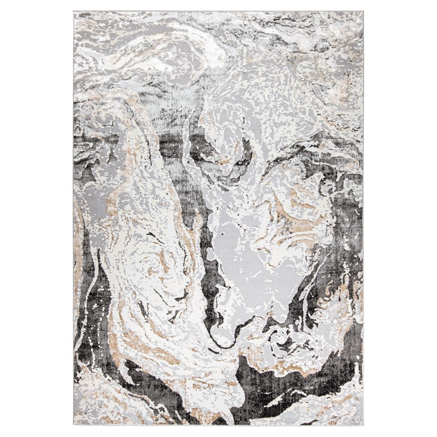 Lavin Rugs T2034 Fatima 5'3" x 7'6" Marbled Rug, Grey Cream/Mineral - T2034-0507