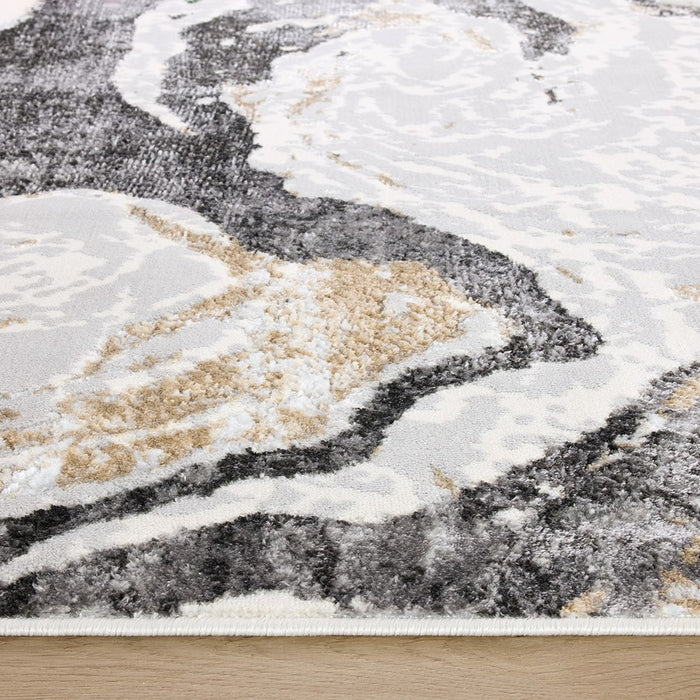 Lavin Rugs T2034 Fatima 5'3" x 7'6" Marbled Rug, Grey Cream/Mineral