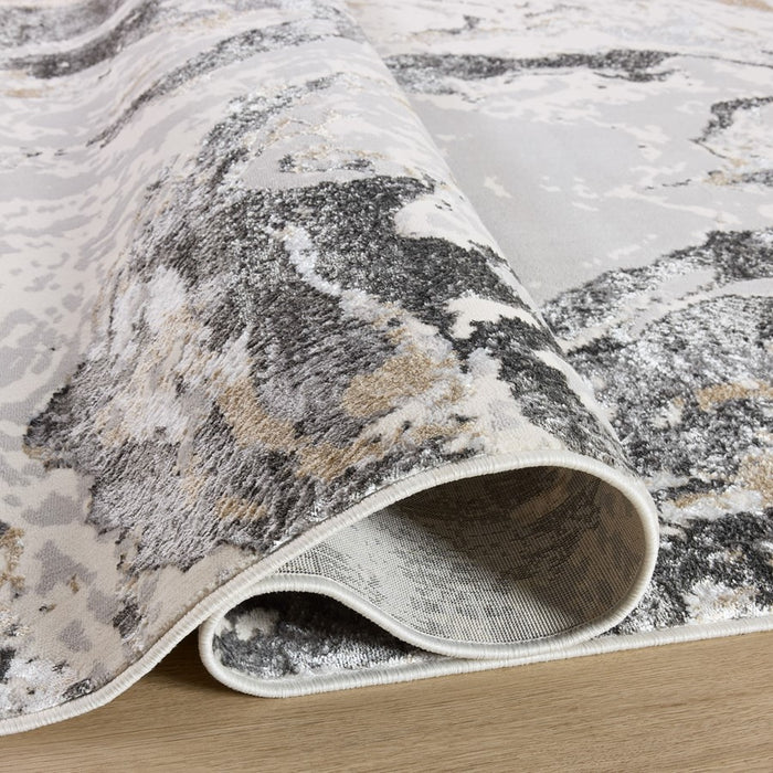 Lavin Rugs T2034 Fatima 5'3" x 7'6" Marbled Rug, Grey Cream/Mineral