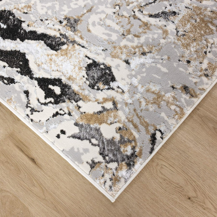 Lavin Rugs T2034 Fatima 5'3" x 7'6" Marbled Rug, Grey Cream/Mineral