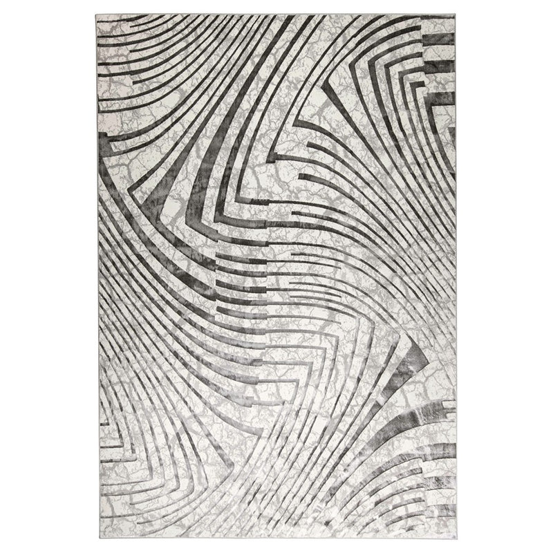 Lavin Rugs T2035 Fatima 2' x 3' Linear Geo Rug, Grey Cream/Mineral - T2035-0203