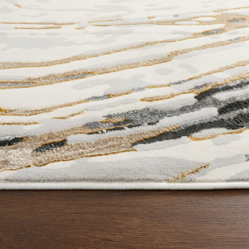 Lavin Rugs T2036 Fatima 2' x 3' Linear Swirl Rug, Cream/Mineral