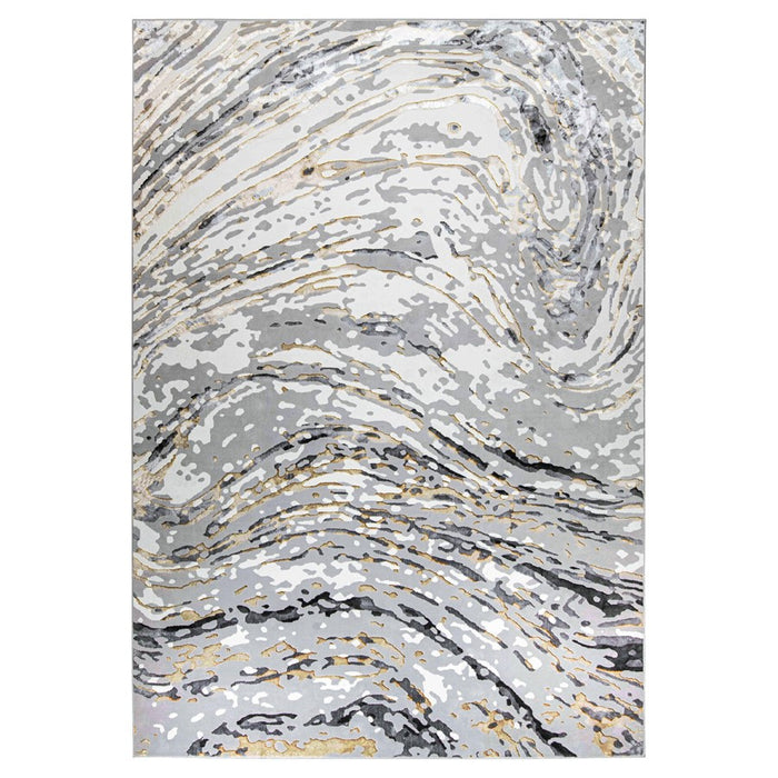 Lavin Rugs T2036 Fatima 9'10" x 13'2" Linear Swirl Rug, Cream/Min - T2036-1013