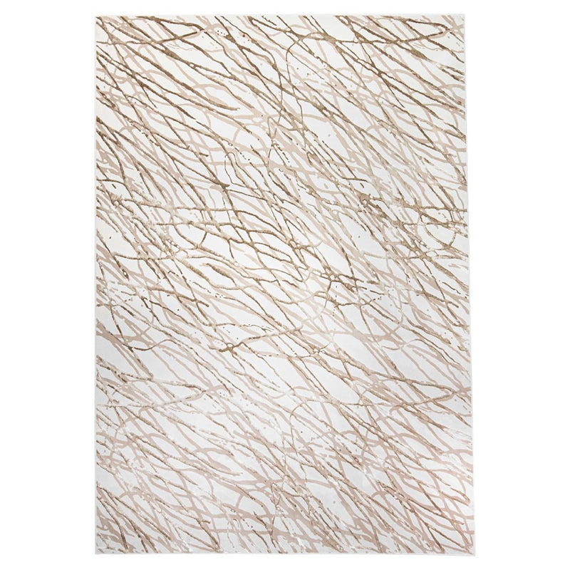 Lavin Rugs T2037 Fatima 6'7" x 9'6" Linear Swirl Rug, Beige/Gold - T2037-0609