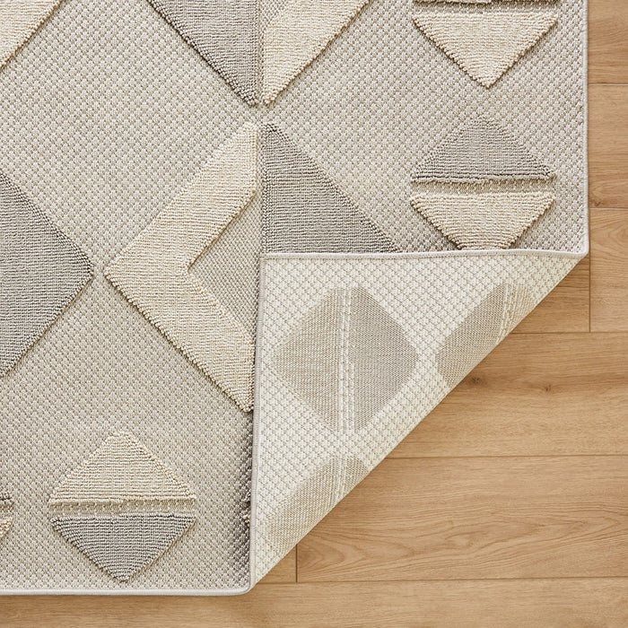 Lavin Rugs T2039 Forza 2'8" x 7'10" Geo Runner, Cream Grey/Neutral