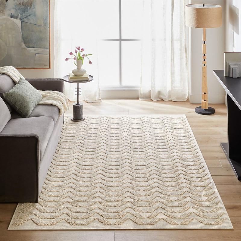 Lavin Rugs T2040 Forza 2'8" x 7'10" Chevron Runner, Cream/Neutral