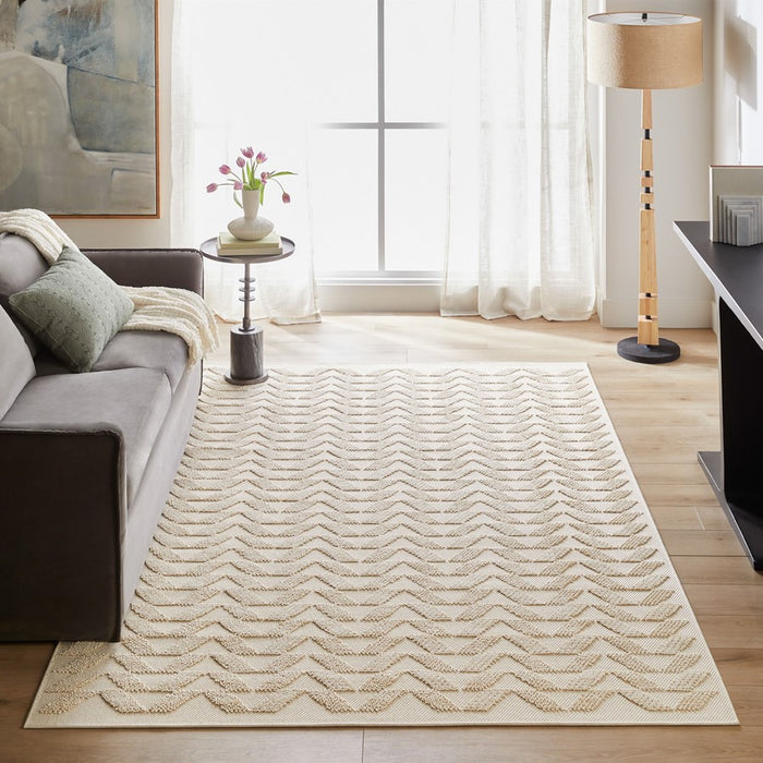 Lavin Rugs T2040 Forza 9'10" x 13'2" Chevron Rug, Cream/Neutral