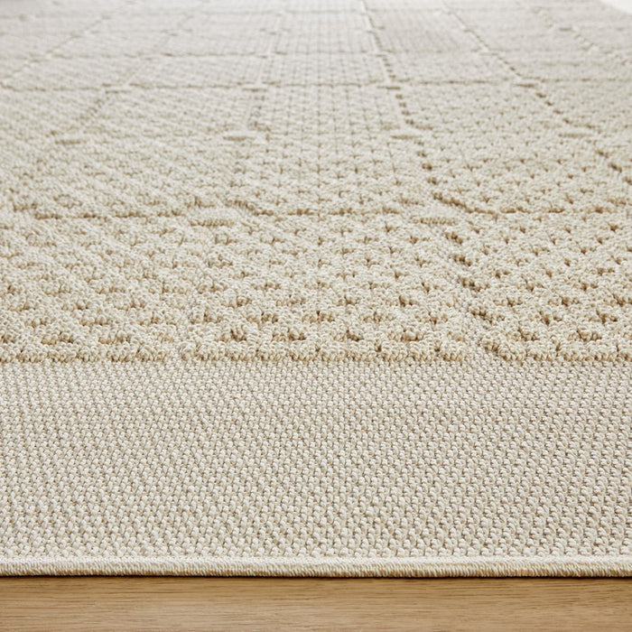 Lavin Rugs T2041 Forza 6'7" x 9'6" Checkerboard Rug, Cream/Neutral