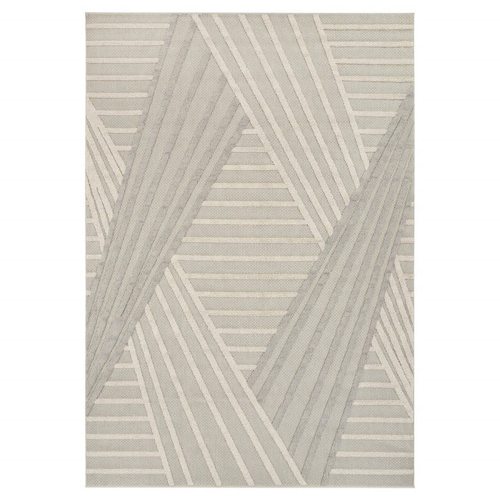 Lavin Rugs T2042 Forza 2' x 3' Linear Rug, Cream Grey/Neutral - T2042-0203