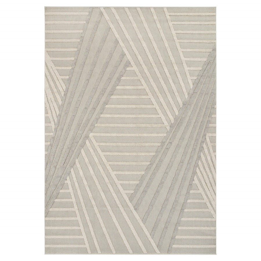 Lavin Rugs T2042 Forza 2' x 3' Linear Rug, Cream Grey/Neutral - T2042-0203