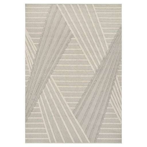 Lavin Rugs T2042 Forza 6'7" x 9'6" Linear Rug, Cream Grey/Neutral - T2042-0609