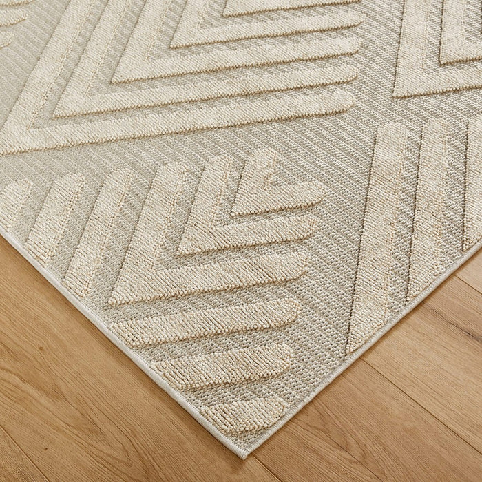 Lavin Rugs T2044 Forza 2'8" x 7'10" Geo Runner, Cream Grey/Neutral