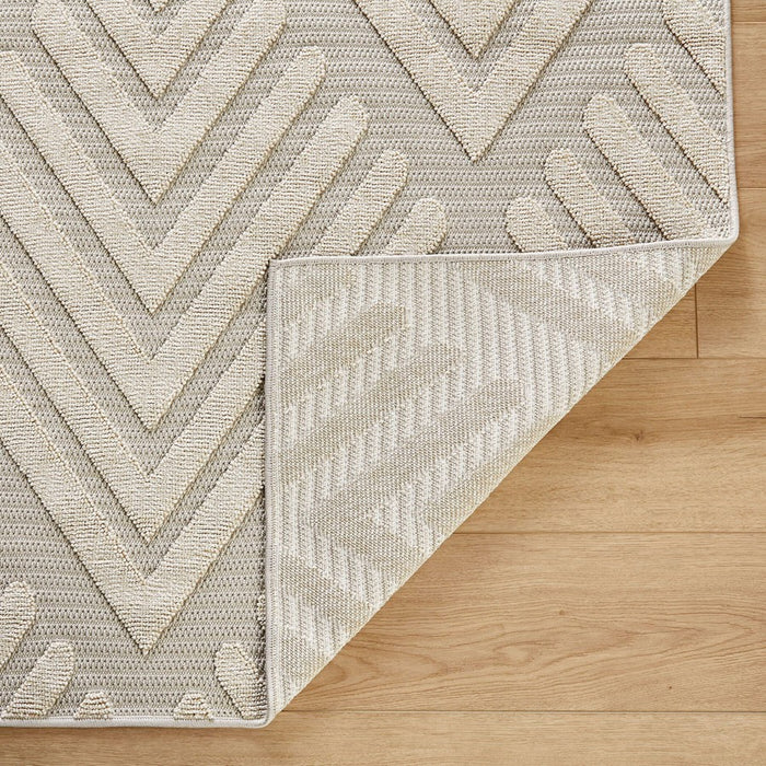 Lavin Rugs T2044 Forza 2'8" x 7'10" Geo Runner, Cream Grey/Neutral