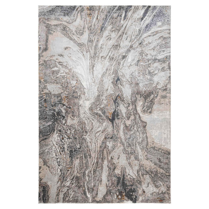 Lavin Rugs T2045 Hadim 5'3" Marbled Round Rug, Grey Grey Gold/Earth - T2045-05R