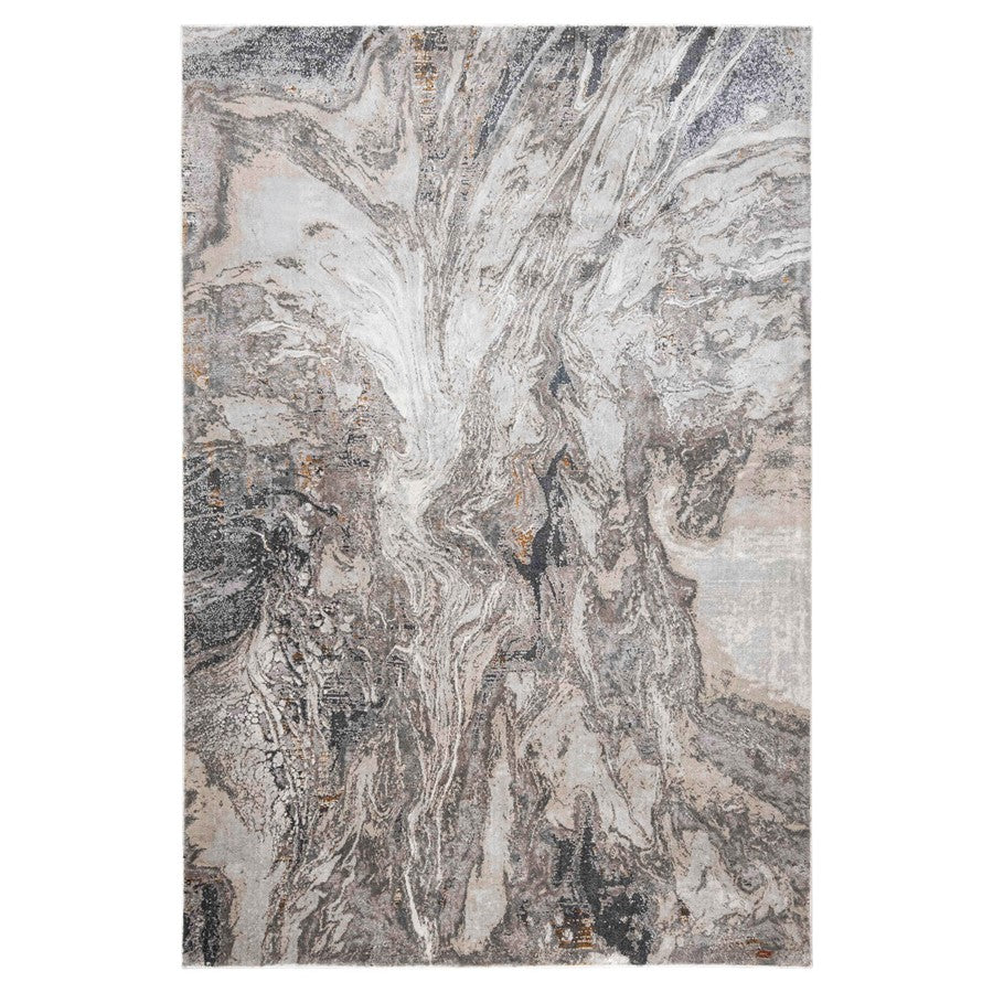 Lavin Rugs T2045 Hadim 5'3" Marbled Round Rug, Grey Grey Gold/Earth - T2045-05R