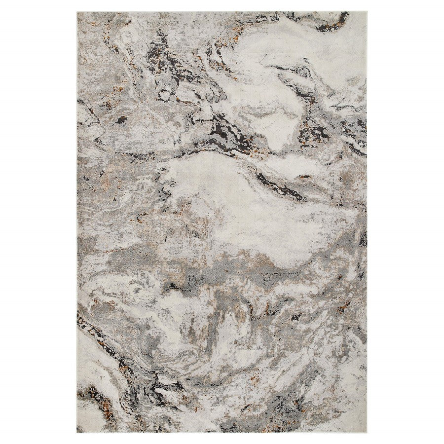 Lavin Rugs T2046 Hadim 2' x 3' Marbled Rug, Cream Grey Gold/Earth - T2046-0203
