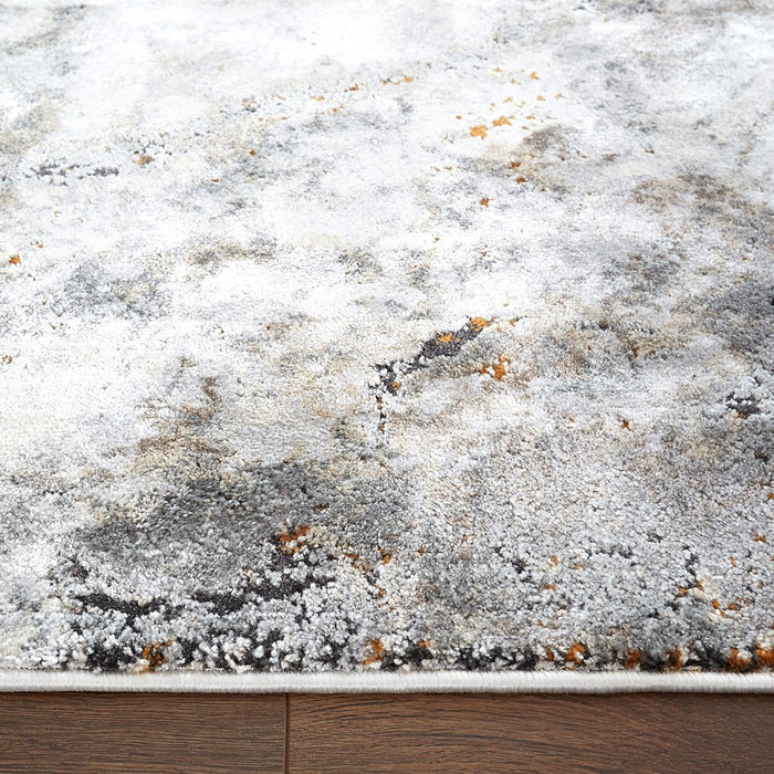 Lavin Rugs T2046 Hadim 2' x 3' Marbled Rug, Cream Grey Gold/Earth