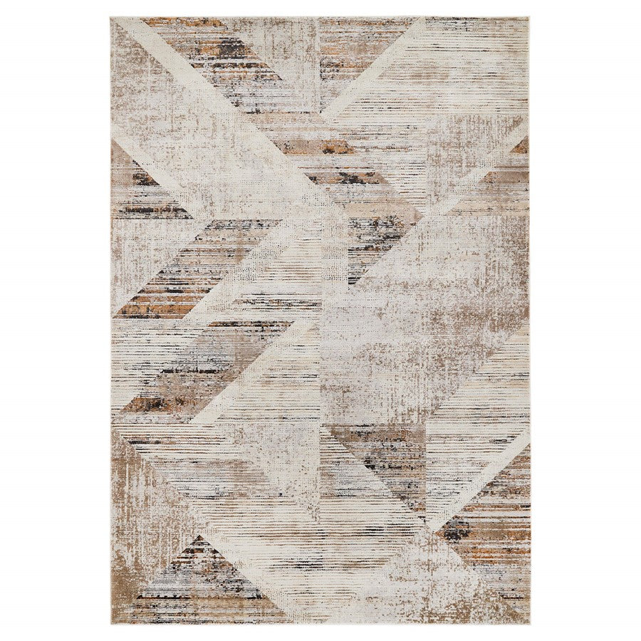Lavin Rugs T2047 Hadim 2'8" x 7'10" Geo Runner, Grey Cream/Mineral - T2047-0208