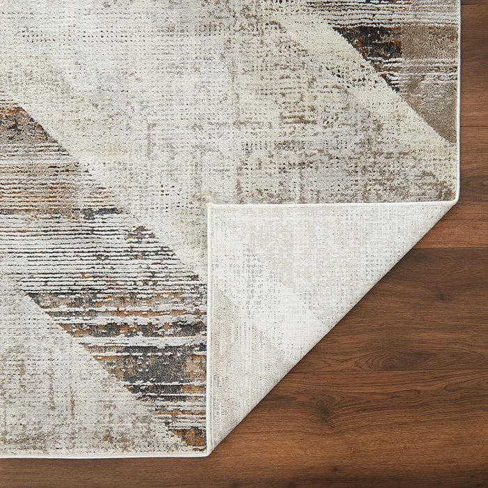 Lavin Rugs T2047 Hadim 2'8" x 7'10" Geo Runner, Grey Cream/Mineral