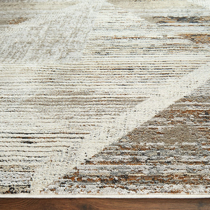 Lavin Rugs T2047 Hadim 9'10" x 13'2" Geo Rug, Grey Cream/Mineral