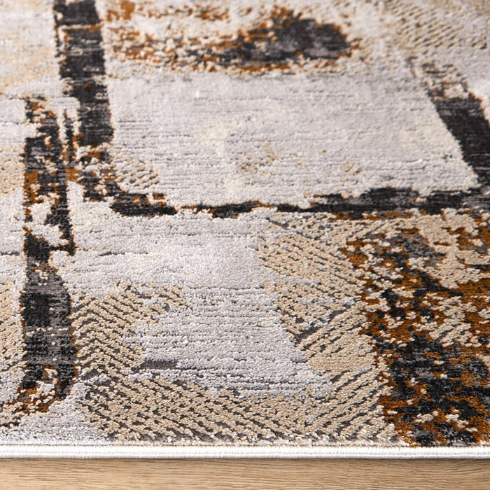 Lavin Rugs T2048 Hadim 2'8" x 7'10" Geo Runner, Gold/Earth