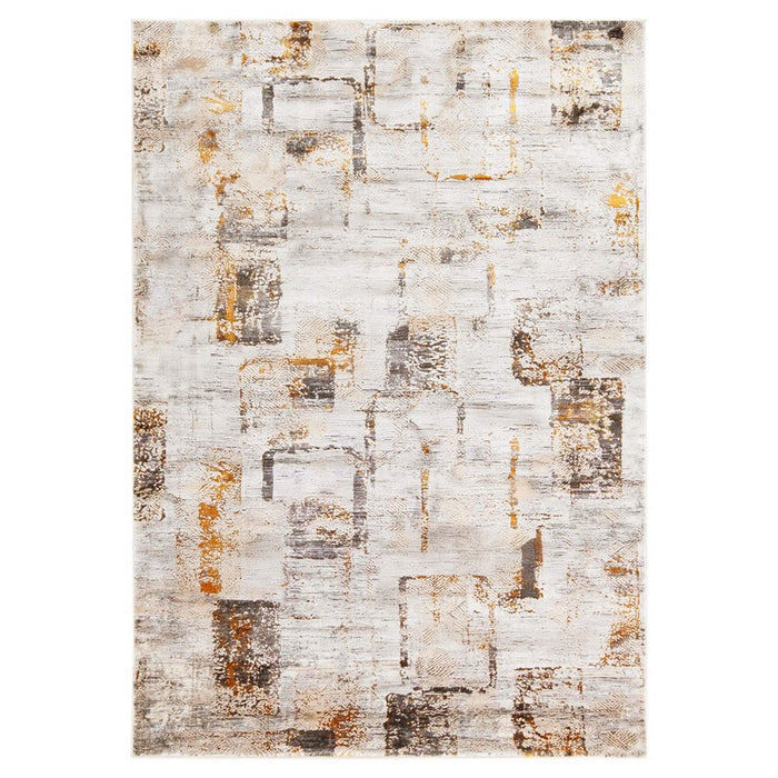 Lavin Rugs T2048 Hadim 5'3" x 7'6" Geo Rug, Grey Grey Gold/Earth - T2048-0507