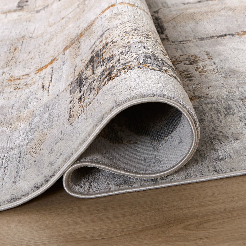 Lavin Rugs T2048 Hadim 5'3" x 7'6" Geo Rug, Grey Grey Gold/Earth