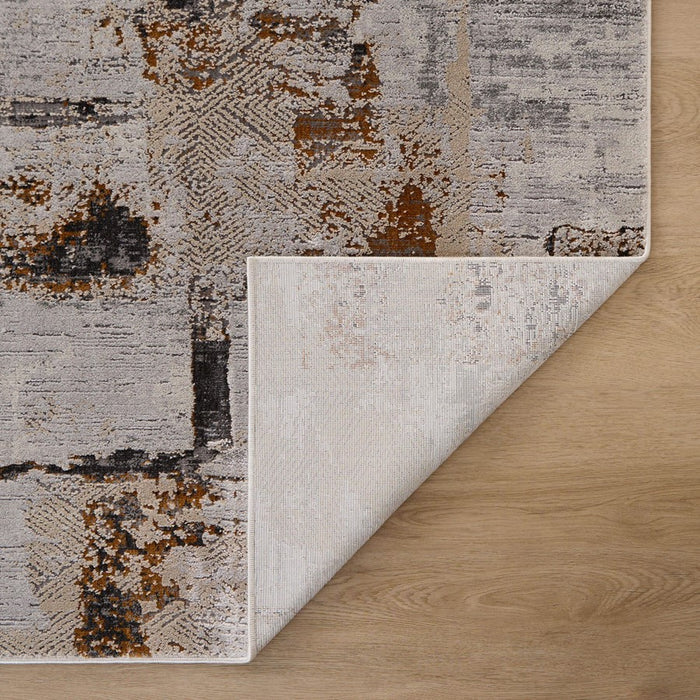 Lavin Rugs T2048 Hadim 5'3" x 7'6" Geo Rug, Grey Grey Gold/Earth