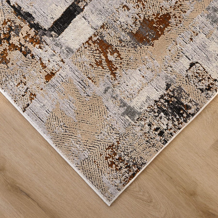 Lavin Rugs T2048 Hadim 6'7" x 9'6" Geo Rug, Grey Grey Gold/Earth