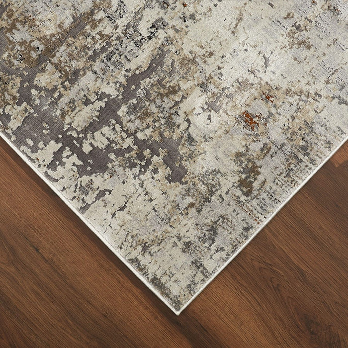 Lavin Rugs T2050 Hadim 2'8" x 7'10" Painterly Runner, Gold/Mineral