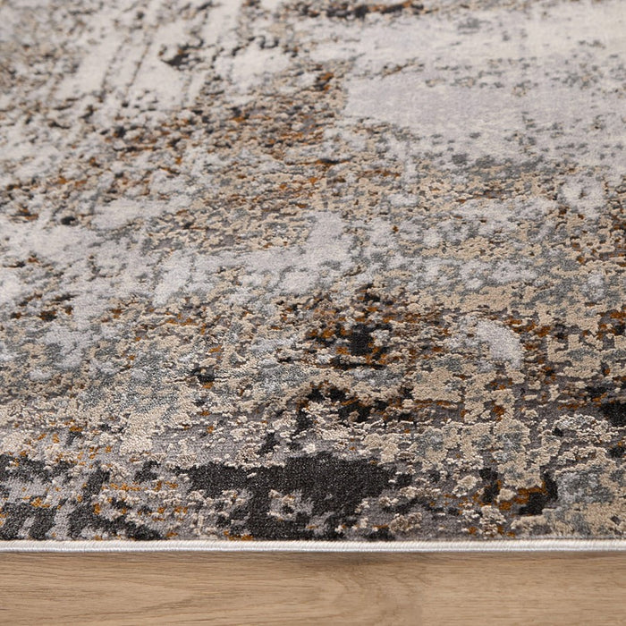 Lavin Rugs T2051 Hadim 5'3" x 7'6" Painterly Rug, Gold/Black/Grey