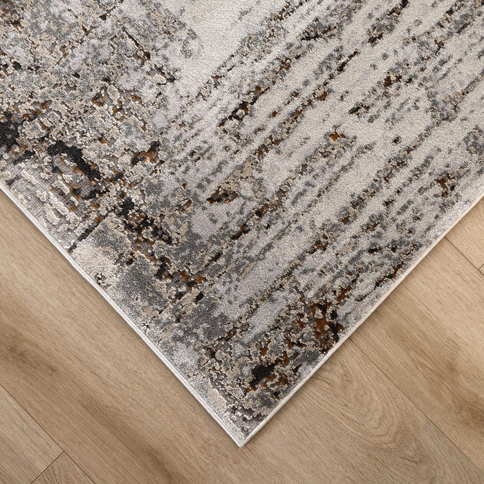 Lavin Rugs T2051 Hadim 5'3" x 7'6" Painterly Rug, Gold/Black/Grey