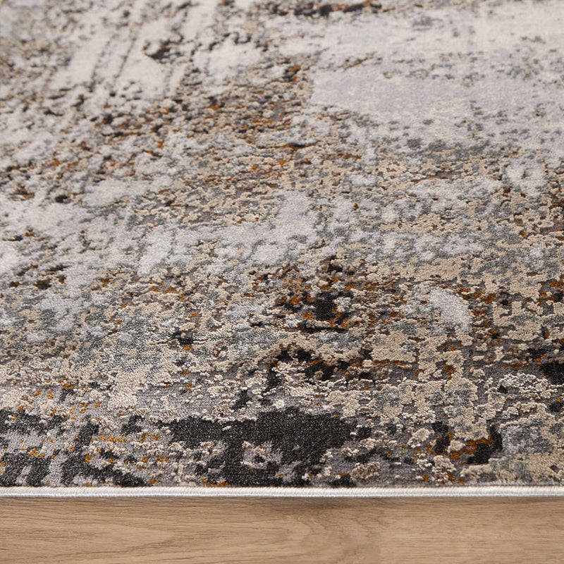 Lavin Rugs T2051 Hadim 7'10"x10'10" Painterly Rug, Gold/Black/Grey