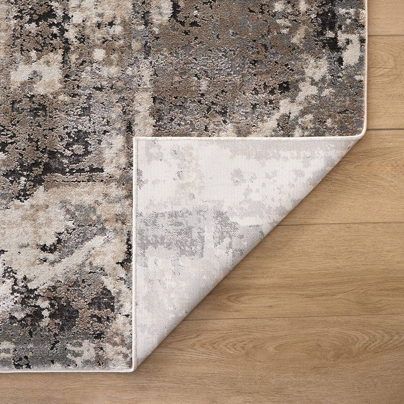 Lavin Rugs T2052 Hadim 7'10" Painterly Round Rug, Gold/Black/Grey