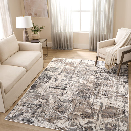 Lavin Rugs T2052 Hadim 9'10" x 13'2" Painterly Rug, Gold/Black/Grey