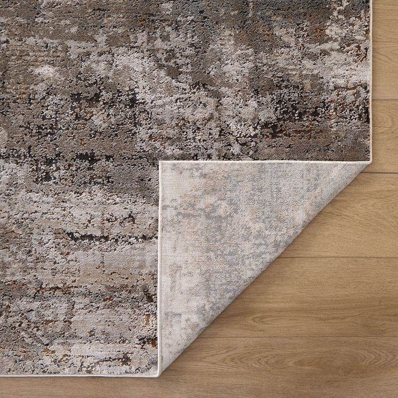 Lavin Rugs T2053 Hadim 6'6" Painterly Round Rug, Gold/Black/Grey