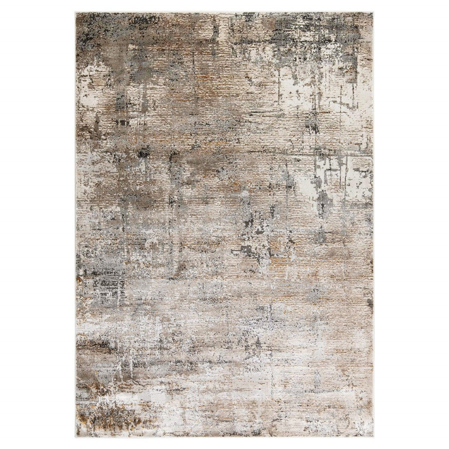 Lavin Rugs T2053 Hadim 7'10"x10'10" Painterly Rug, Gold/Black/Grey - T2053-0811