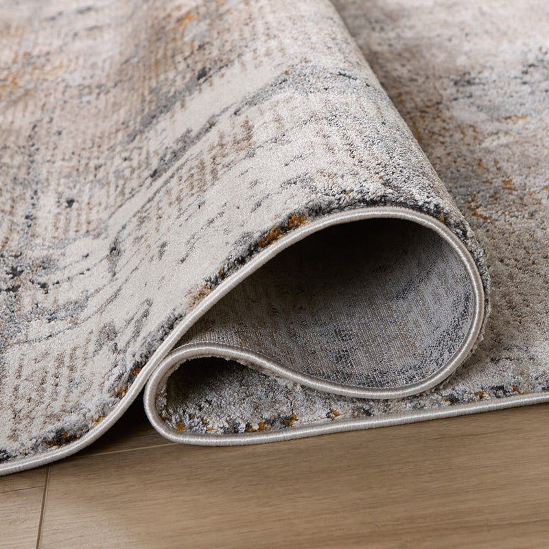 Lavin Rugs T2053 Hadim 7'10" Painterly Round Rug, Gold/Black/Grey