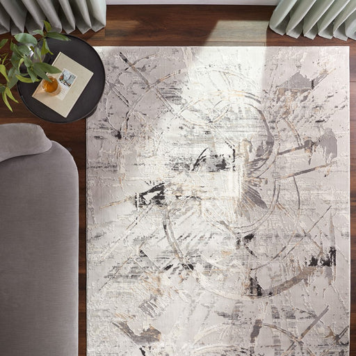 Lavin Rugs T2056 Kemer 2'8" x 7'10" Painterly Runner, Cream/Mineral