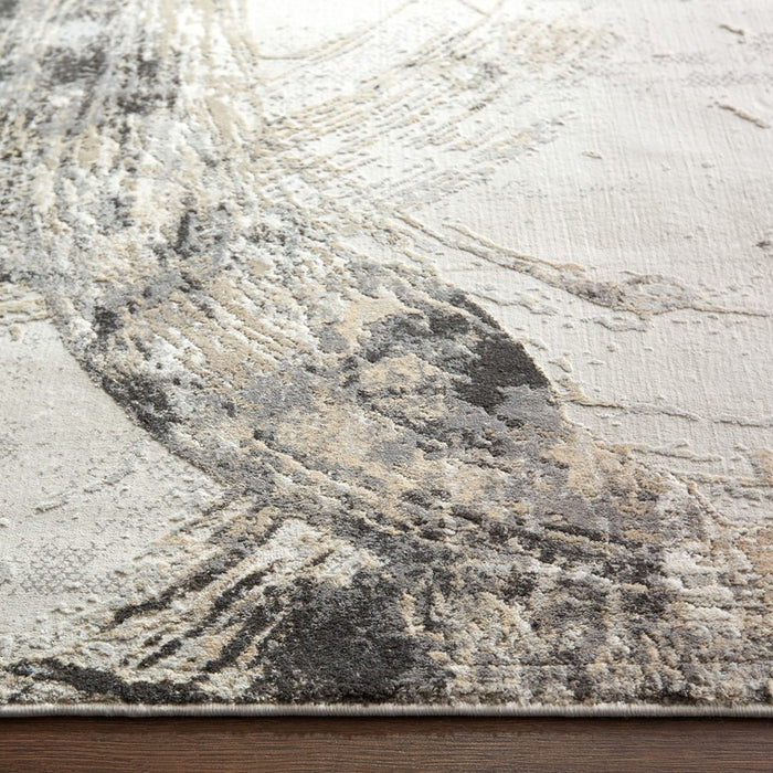 Lavin Rugs T2057 Kemer 7'10" x 10'10" Brush Stroke Rug, Cream/Min