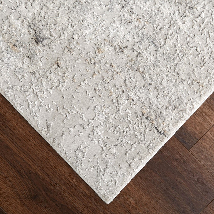 Lavin Rugs T2060 Kemer 5'3" x 7'6" Painterly Rug, Cream/Ivory/White