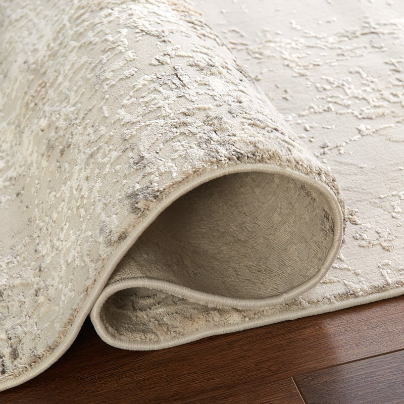 Lavin Rugs T2060 Kemer 6'7" x 9'6" Painterly Rug, Cream/Ivory/White